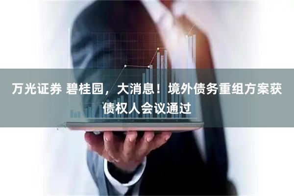 万光证券 碧桂园，大消息！境外债务重组方案获债权人会议通过